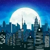 City Silhouette at Night Diamond Painting