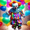 Clown Holding Balloons Diamond Painting