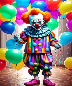 Clown Holding Balloons Diamond Painting