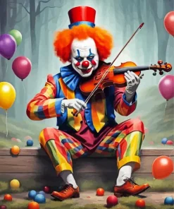 Clown Playing Violin Diamond Painting