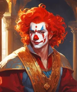 Clown with Ginger Hair Diamond Painting