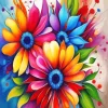Colorful Abstract Flowers Diamond Painting