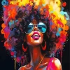 Colorful Afro Girl Diamond Painting