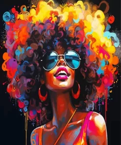 Colorful Afro Girl Diamond Painting