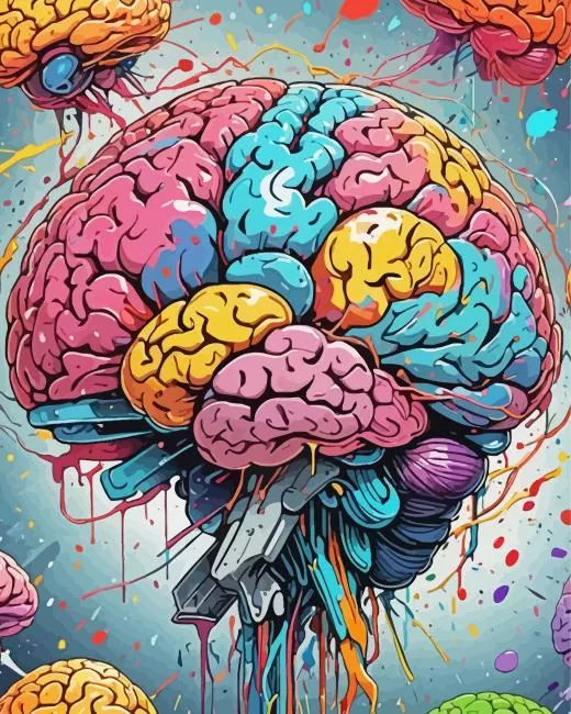 Colorful Brain Diamond Painting Aesthetic Colorful Brain Diamond Painting