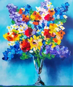 Colorful Flowers Vase Diamond Painting