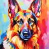 Colorful German Shepherd Diamond Painting