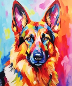 Colorful German Shepherd Diamond Painting