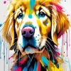 Colorful Golden Retriever Diamond Painting