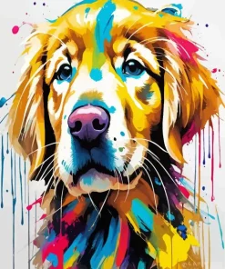 Colorful Golden Retriever Diamond Painting