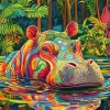 Colorful Hippo Diamond Painting