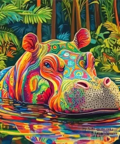 Colorful Hippo Diamond Painting