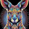 Colorful Kangaroo and Baby Diamond Painting