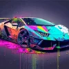 Colorful Lamborghini Diamond Painting