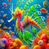 Colorful Leafy Seadragon Diamond Painting