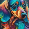 Colorful Long Haired Dachshund Diamond Painting