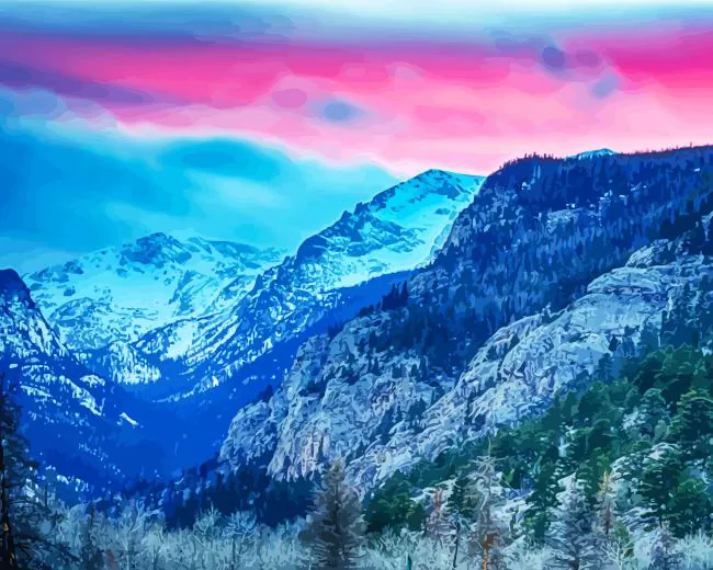 Colorful Mountain at Sunset Diamond Painting Colorful Mountain at Sunset Diamond Painting
