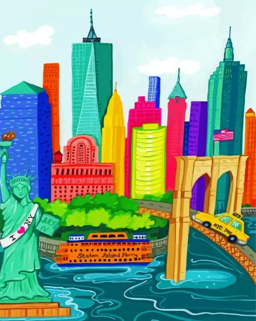 Colorful New York Art Diamond Painting Colorful New York Art Diamond Painting