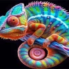 Colorful Panther Chameleon Diamond Painting