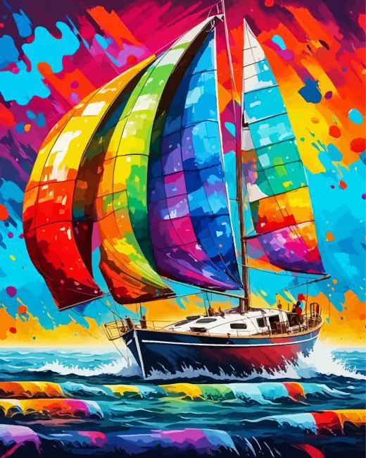 Colorful Sailboat Diamond Painting Colorful Sailboat Diamond Painting