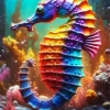 Colorful Seahorse Diamond Painting