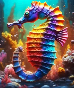 Colorful Seahorse Diamond Painting