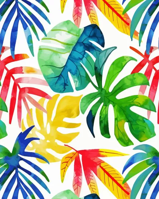 Colorful Tropical Leaves Diamond Painting Colorful Tropical Leaves Diamond Painting