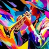 Colorful Trumpet Player Diamond Painting
