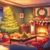 Cozy Christmas Living Room Diamond Painting