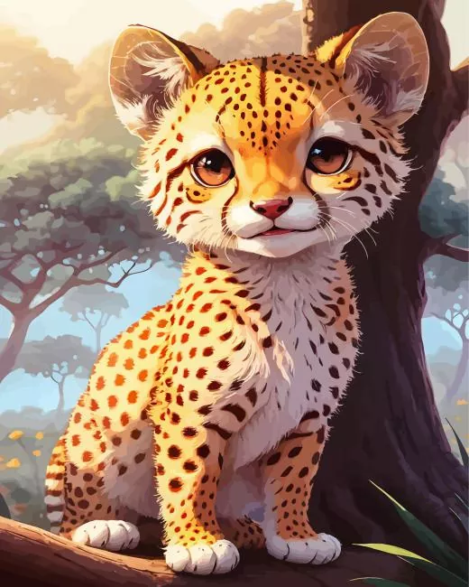 Cute Cheetah Baby Diamond Painting Cute Cheetah Baby Diamond Painting