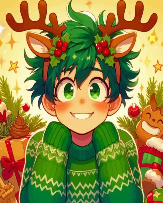 Deku in Christmas Diamond Painting Deku in Christmas Diamond Painting