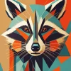 Geometric Raccoon Diamond Painting