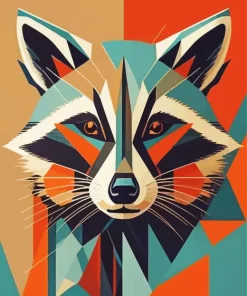 Geometric Raccoon Diamond Painting