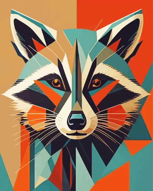 Geometric Raccoon Diamond Painting Geometric Raccoon Diamond Painting
