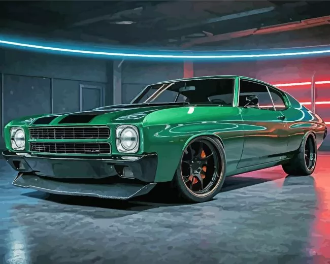 Green Chevelle Car Diamond Painting Green Chevelle Car Diamond Painting