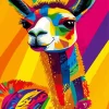 Illustration Colorful Llama Diamond Painting