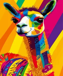 Illustration Colorful Llama Diamond Painting