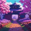 Japan Cherry Blossom Path Diamond Painting