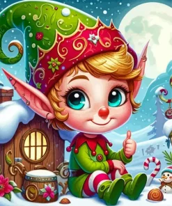 Merry Christmas Elf Diamond Painting