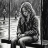 Monochrome Soulless Girl Diamond Painting