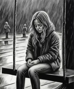 Monochrome Soulless Girl Diamond Painting
