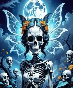 Moon and Skeletons Diamond Painting