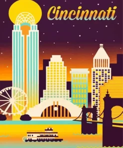 Ohio Cincinnati Poster Diamond Painting