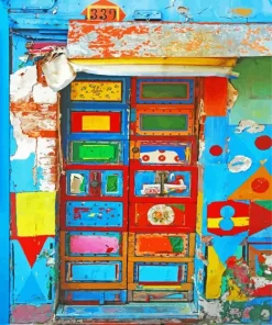 Old Colorful Door Diamond Painting