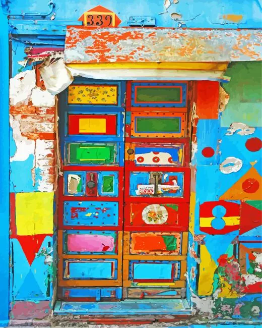 Old Colorful Door Diamond Painting Old Colorful Door Diamond Painting
