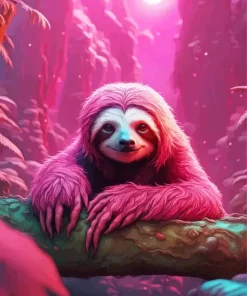 Pink Sloth Diamond Painting