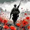 Poppy Field Soldier Diamond Painting