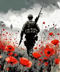 Poppy Field Soldier Diamond Painting