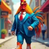 Rooster Wearing a Suit Diamond Painting