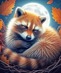 Sleeping Raccoon Diamond Painting